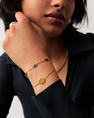 18K Gold Plated Vermeil Engravable Round Bracelet