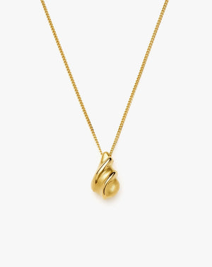 18K Gold Vermeil Savi Ridge Droplet Pendant Necklace