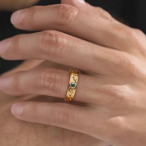 Forest Stag | Moss Agate Men's Wedding Band