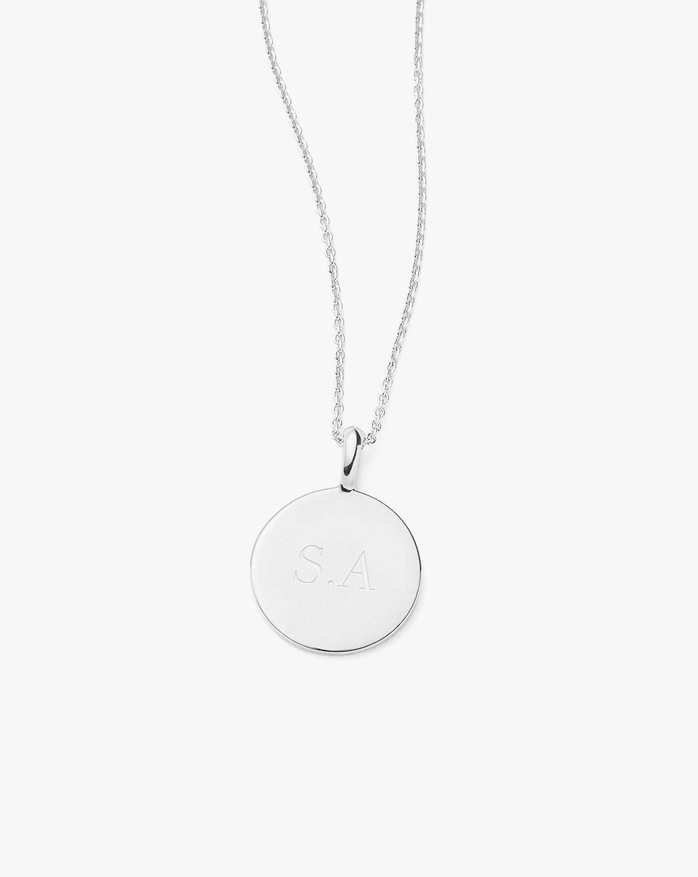 Engravable Round Necklace | Sterling Silver