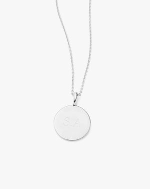 Engravable Round Necklace | Sterling Silver