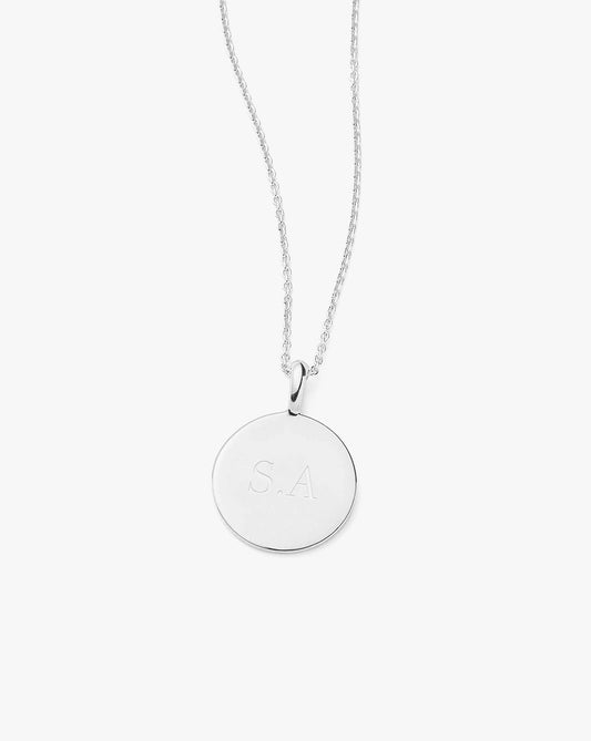 Engravable Round Necklace | Sterling Silver