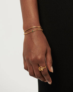 May Birthstone Chain Bracelet | 18K Gold Plated Vermeil/Green Onyx