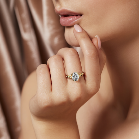 The Celeste 2CT Oval Cut Moissanite Ring