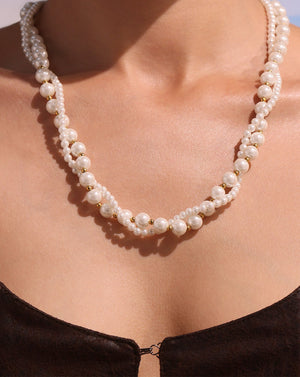 Designer Double Pearl Necklace for Elegant Layering