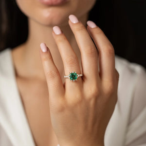 The Caterina 1CT Princess Cut Green Gemstone Ring