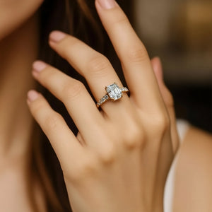 Aria‘s Echo | Emerald Cut Moissanite Ring
