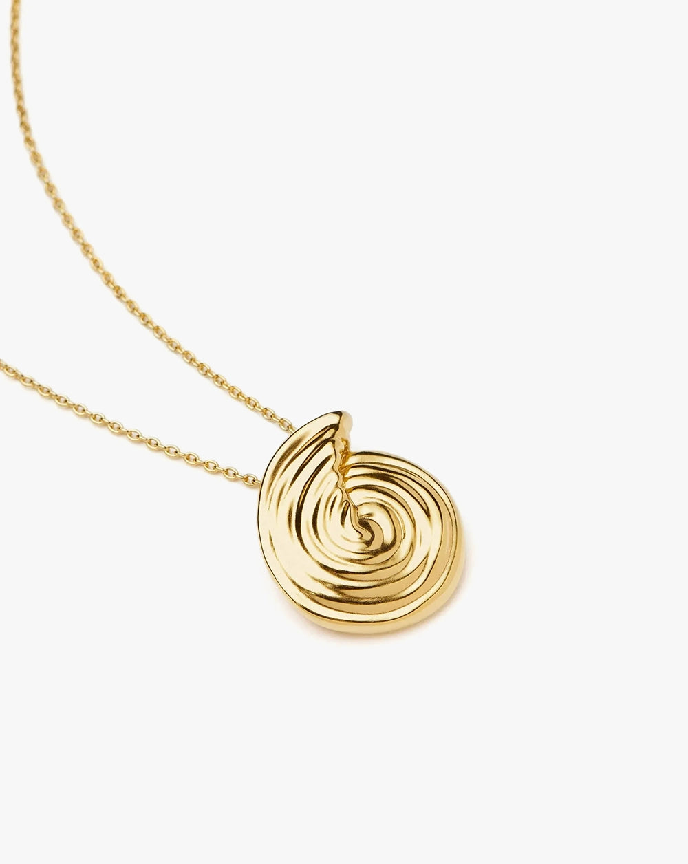18K Gold Vermeil Spiral Large Pendant Necklace