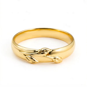 Léonie Oval Cut Moss Agate Leafy Gold Couple Ring Set