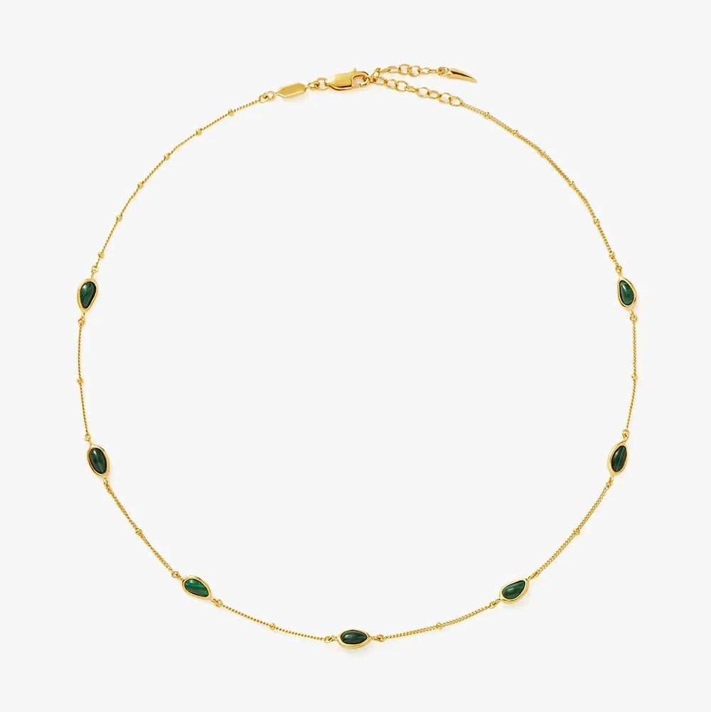 18K Gold Vermeil Magma Gemstone Charm Choker