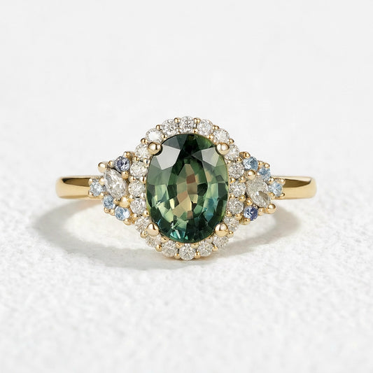 Thalassa Luxe Mystique Teal Sapphire Rings