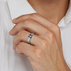 The Chameleon Prism | Princess Cut Alexandrite Men's Band