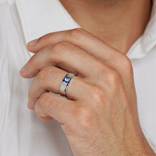 The Chameleon Prism | Princess Cut Alexandrite Men's Band