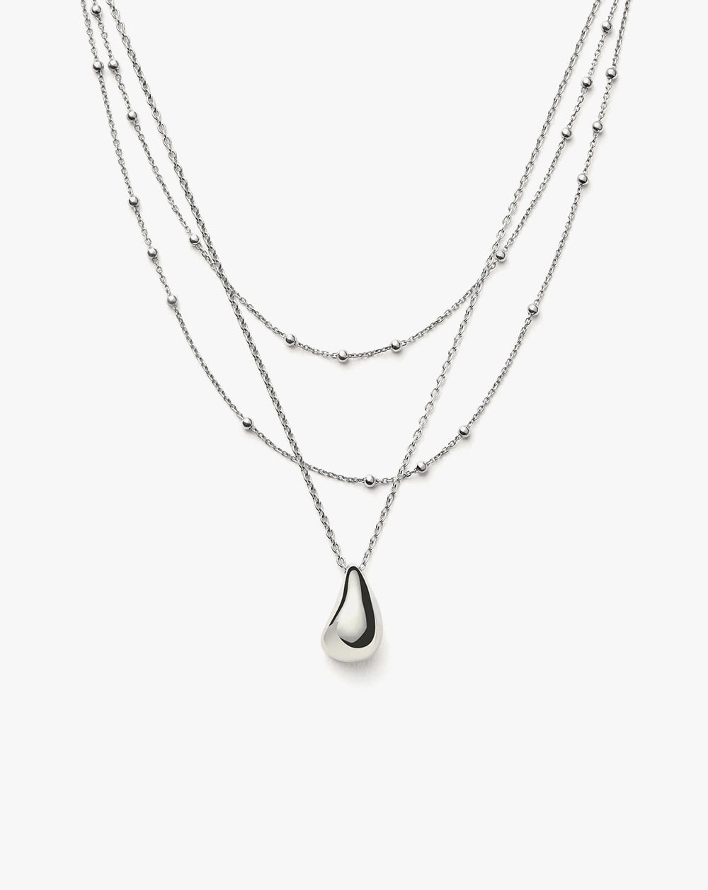 Savi Droplet Pendant & Double Necklace Set | Sterling Silver