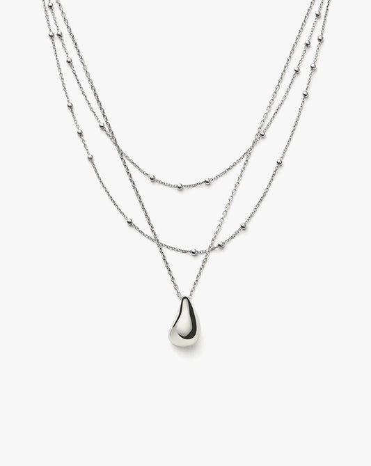 Savi Droplet Pendant & Double Necklace Set | Sterling Silver