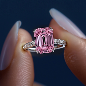 Elisa 2CT Emerald Cut Luxe Pink Gemstone Ring