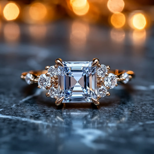 The Gisella Blue | 2CT Asscher-Cut Solitaire Ring