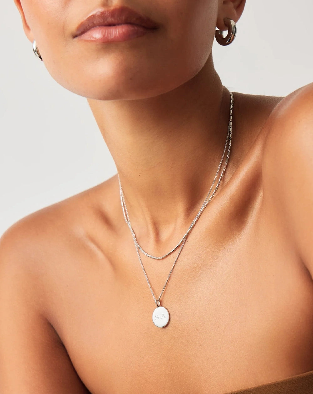 Engravable Round Necklace | Sterling Silver