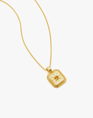 November Birthstone Pendant Necklace | 18K Gold Vermeil/Citrine