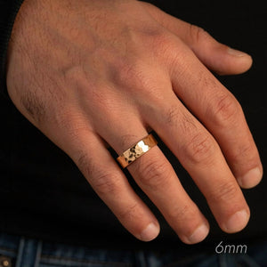 Hammered Forge | Metallic Grain Wedding Band