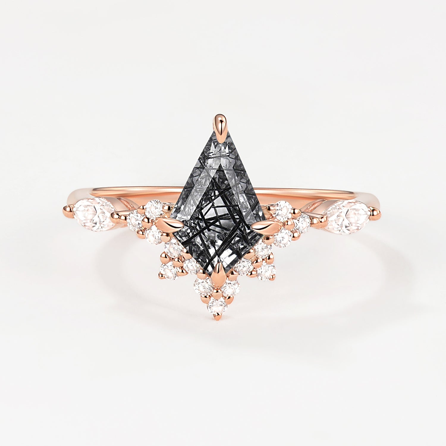 Unique Moss Agate Stacking Engagement Ring