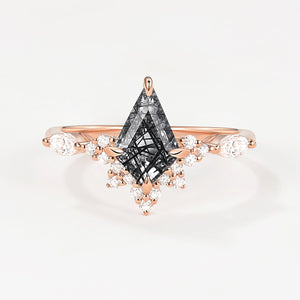 Unique Moss Agate Stacking Engagement Ring