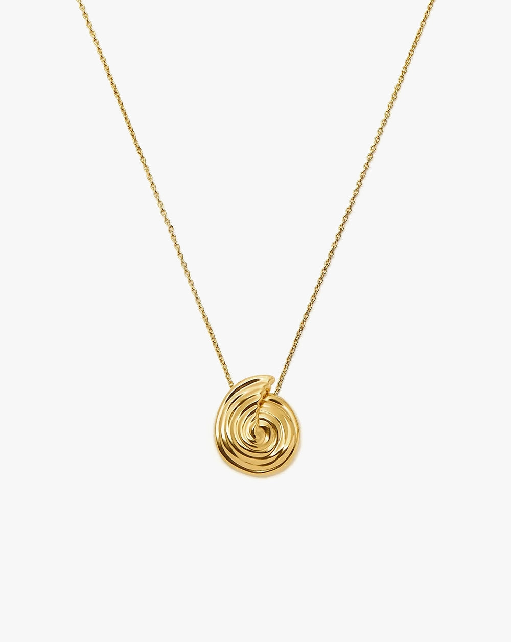 18K Gold Vermeil Spiral Large Pendant Necklace