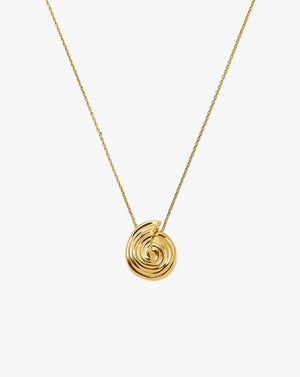 18K Gold Vermeil Spiral Large Pendant Necklace