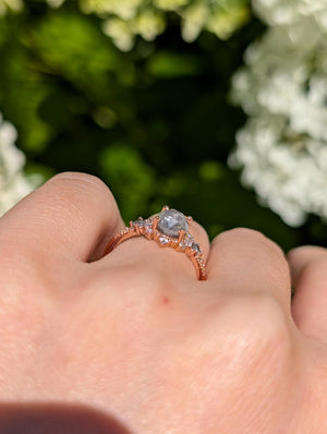 Salt and Pepper Diamond Ring, Salt and pepper Ring, Diamond Engagement Ring