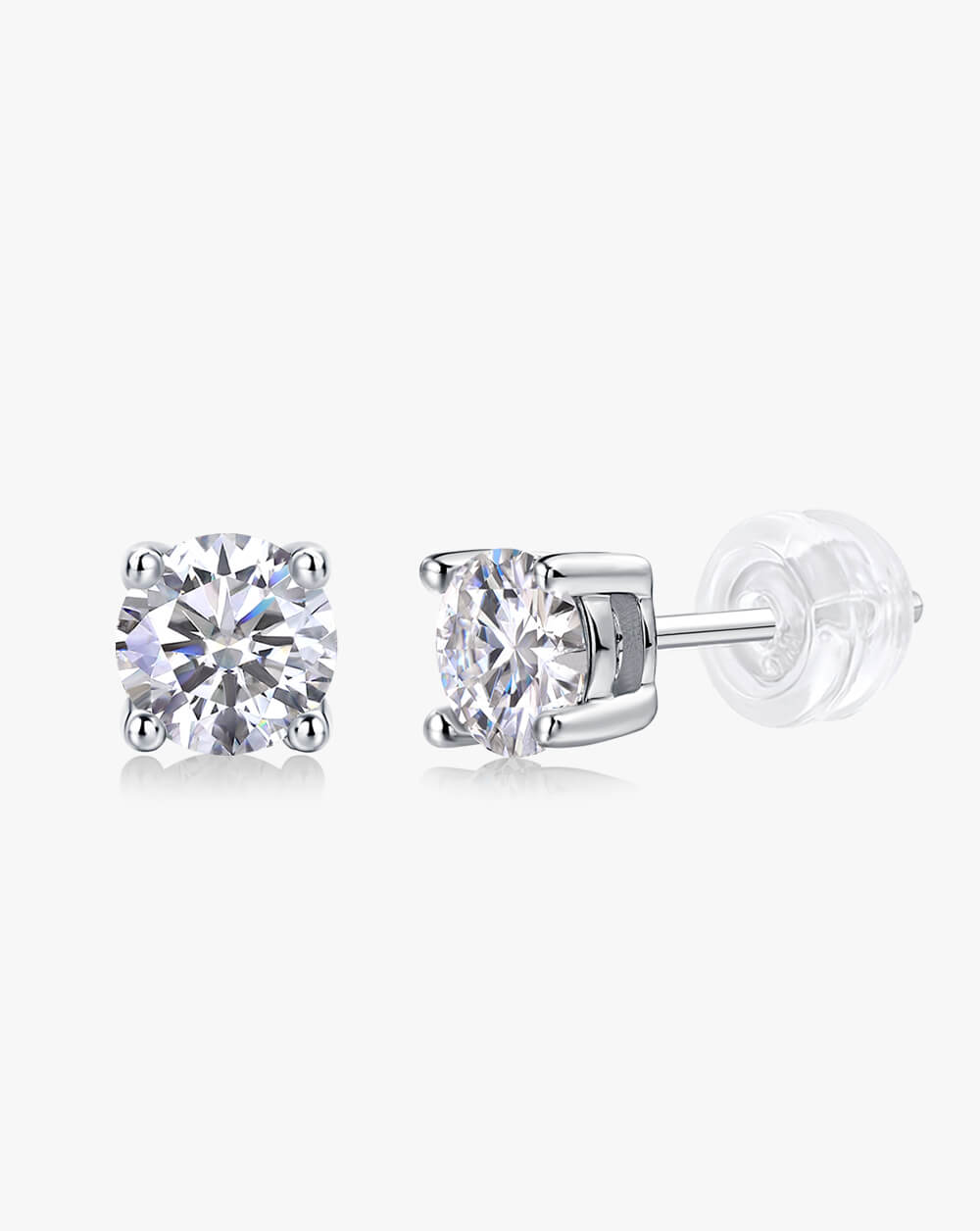 Round 4 Claw Sparkle Solitaire Stud Earrings