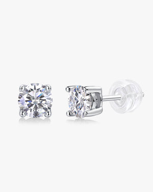 Round 4 Claw Sparkle Solitaire Stud Earrings