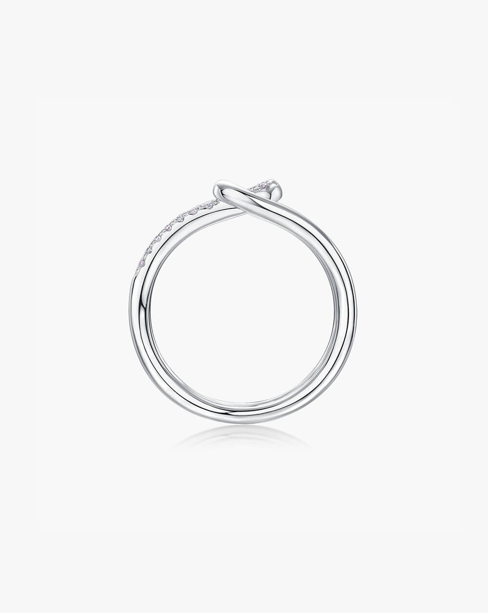 Vertice Lock Argent Silver Moissanite Ring