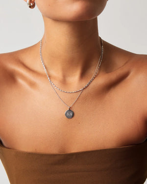 Engravable Round Necklace | Sterling Silver