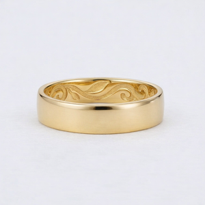 Moss Trace | Inner Engraved Moss Agate Men's Wedding Band