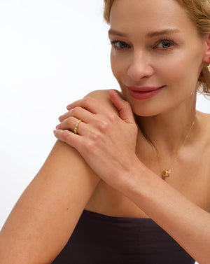 Heart-Shaped Gold Stacking Ring