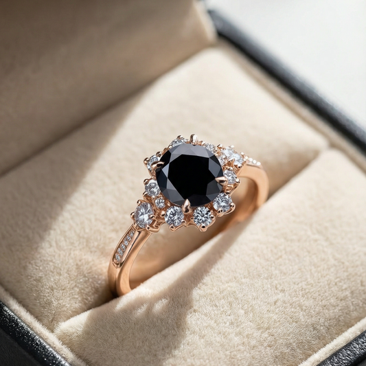 The Midnight Bethany | 1.5CT Black Diamond Solitaire Ring