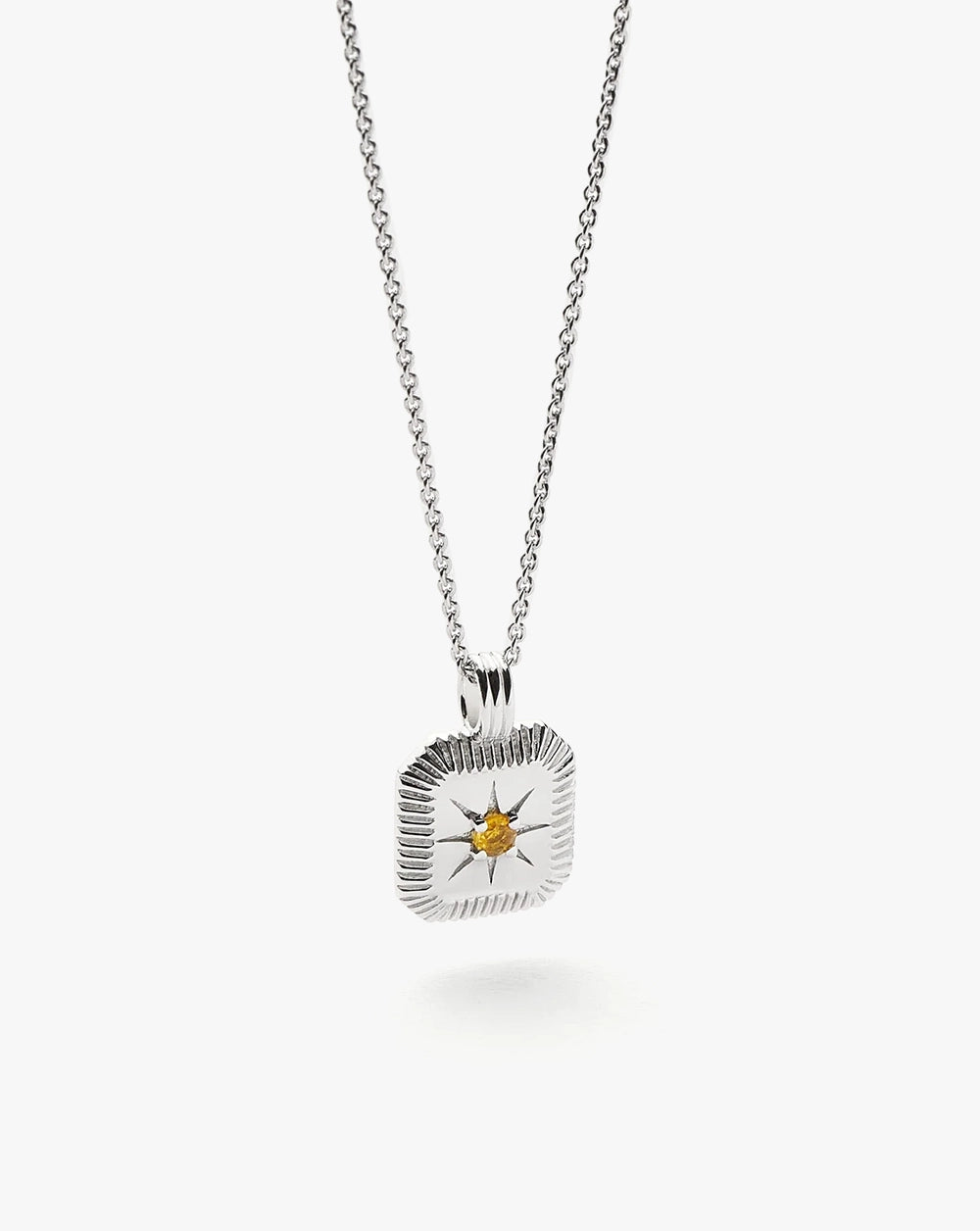 November Birthstone Pendant Necklace | Sterling Silver/Citrine