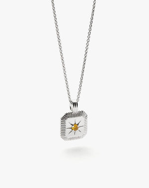 November Birthstone Pendant Necklace | Sterling Silver/Citrine