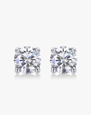 Round 4 Claw Sparkle Solitaire Stud Earrings