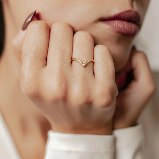 Round Cut Moissanite Half Eternity Curved Wedding Band in Gold