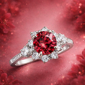 Marina‘s Ember | Burgundy Gemstone Halo Ring