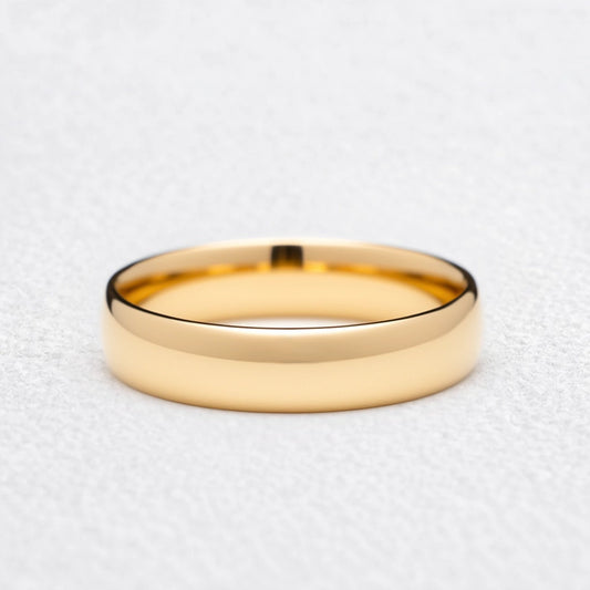 Classic Polished Gold Wedding Band 5 MM