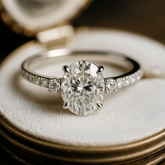 The Luna 2CT Oval Cut Moissanite Ring