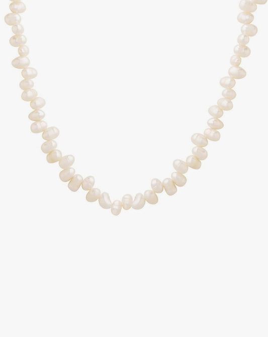 Antique Style Pearl Necklace with Baroque French Charm