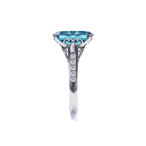 Aqua Dream 5CT Emerald-Cut Blue Gemstone Ring