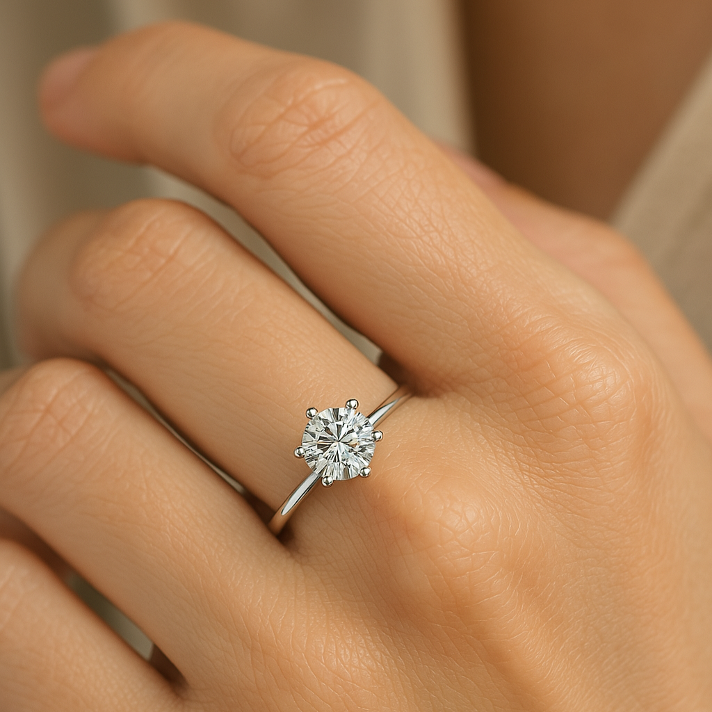 0.3CT Round Cut Moissanite Ring