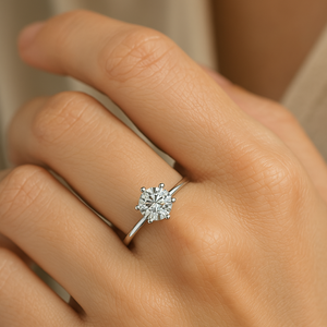 0.3CT Round Cut Moissanite Ring
