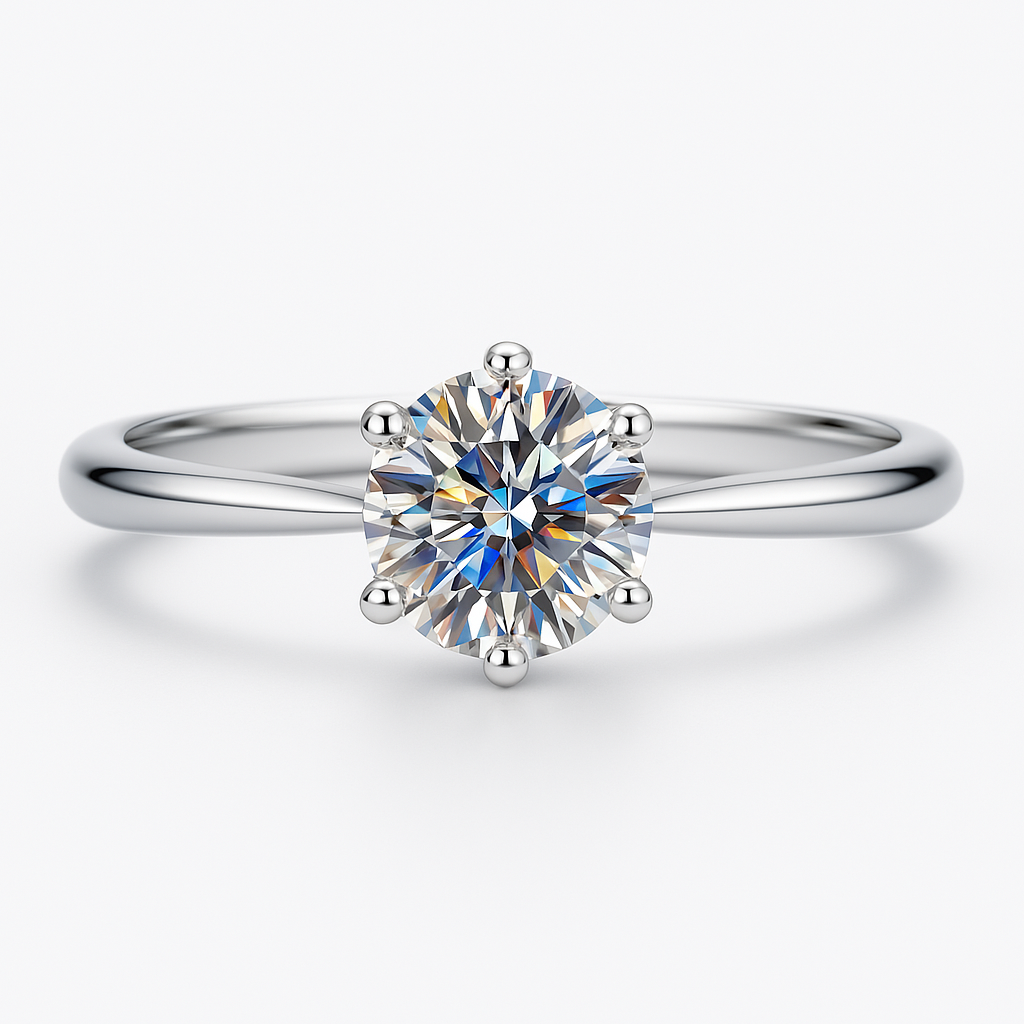 0.3CT Round Cut Moissanite Ring