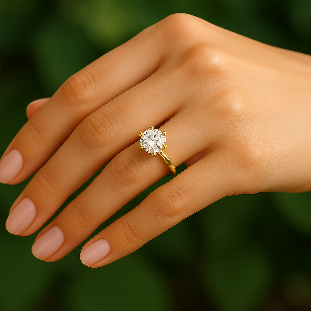 0.3CT Round Cut Moissanite Ring