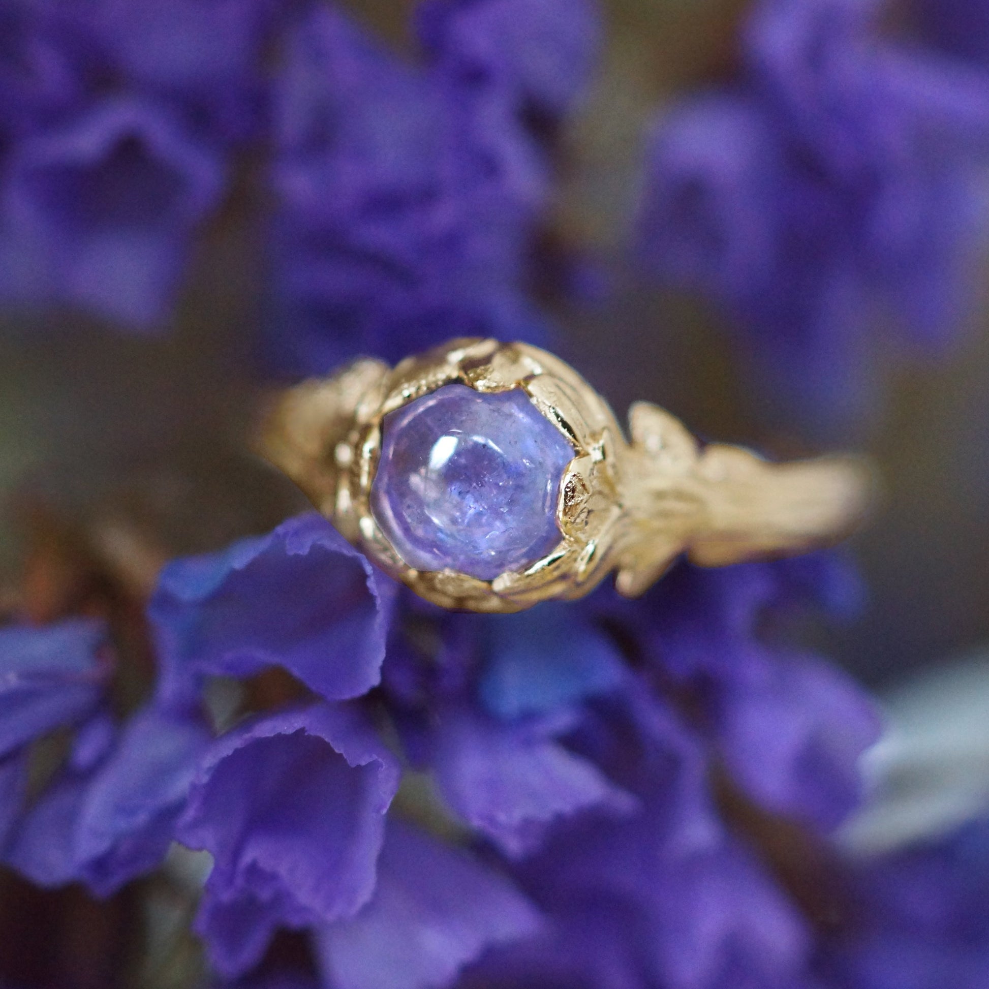 Twilight Bloom Tanzanite Engagement Ring, Tanzanite ring